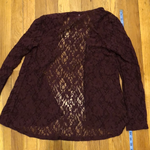 BOGO Level 8 Burgundy Lace Cardigan - Picture 4 of 9